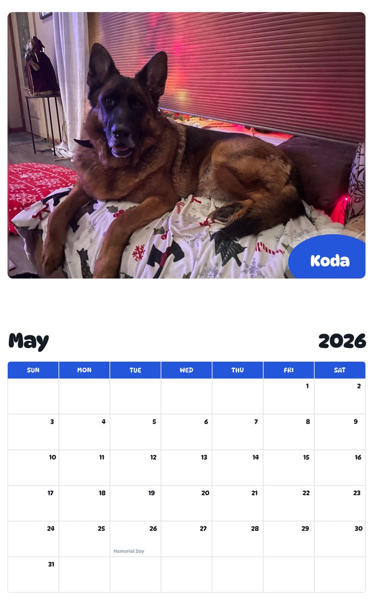 2026 - 2027 Koda - Pawidols Pet Calendar