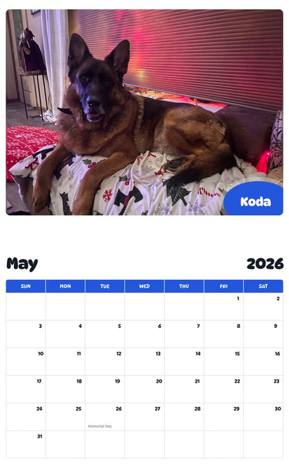 2026 - 2027 Koda - Pawidols Pet Calendar