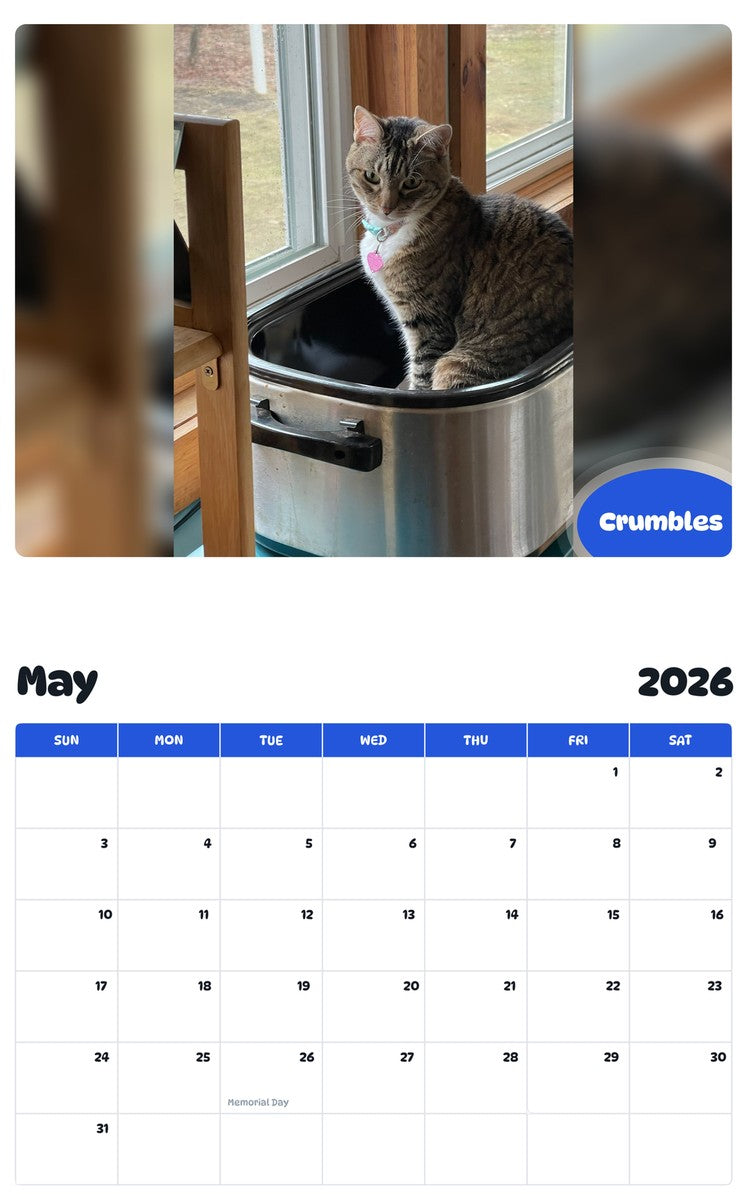 2026 - 2027 Crumbles - Pawidols Pet Calendar