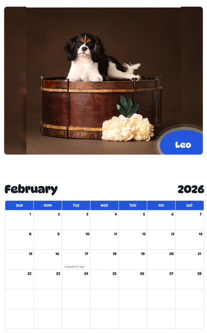 October 2025 - September 2026 Leo - Pawidols Pet Calendar