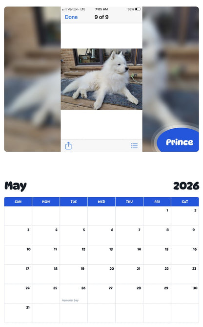 2026 - 2027 Prince - Pawidols Pet Calendar