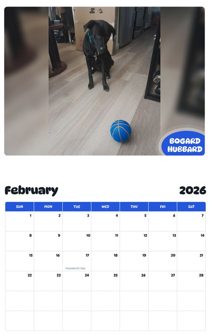 October 2025 - September 2026 BOGARD HUBBARD - Pawidols Pet Calendar