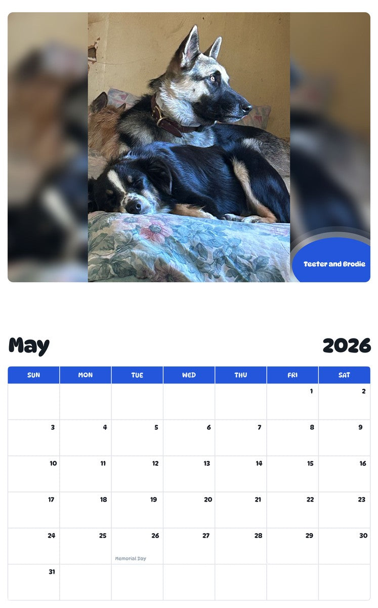 2026 - 2027 Teeter and Brodie - Pawidols Pet Calendar