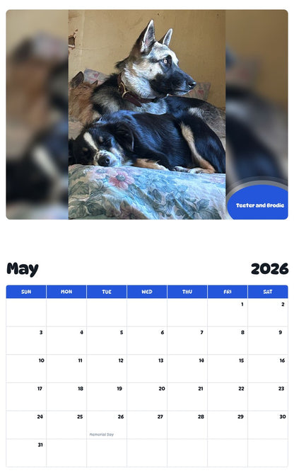 2026 - 2027 Teeter and Brodie - Pawidols Pet Calendar