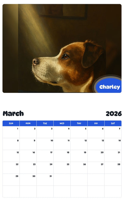 November 2025 - October 2026 Charley - Pawidols Pet Calendar