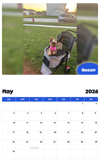 2026 - 2027 Queen - Pawidols Pet Calendar