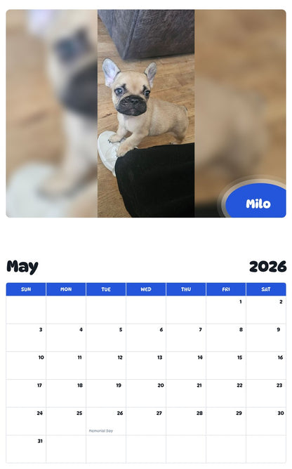 2026 - 2027 Milo - Pawidols Pet Calendar
