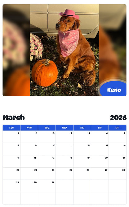 November 2025 - October 2026 Keno - Pawidols Pet Calendar