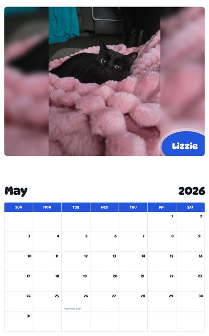 2026 - 2027 Lizzie - Pawidols Pet Calendar