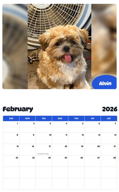 October 2025 - September 2026 Alvin - Pawidols Pet Calendar