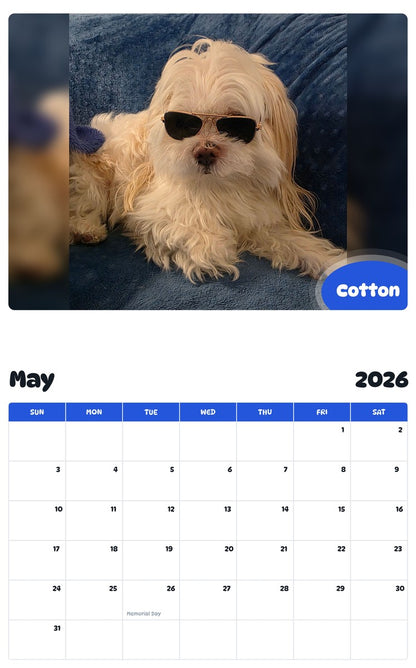 2026 - 2027 Cotton - Pawidols Pet Calendar