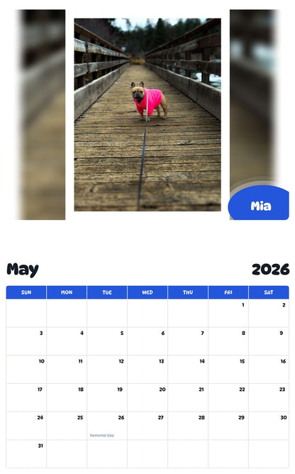 2026 - 2027 Mia - Pawidols Pet Calendar