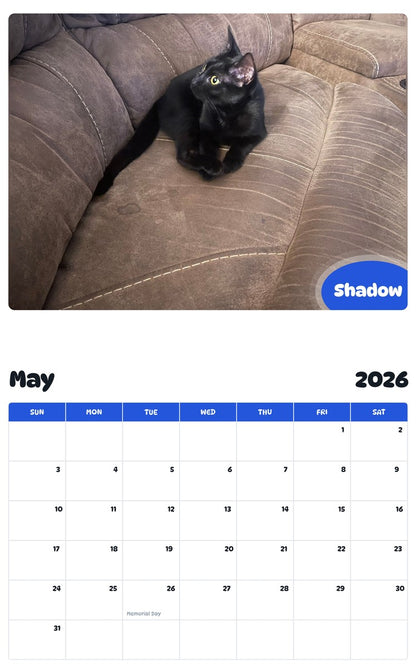 2026 - 2027 Shadow - Pawidols Pet Calendar