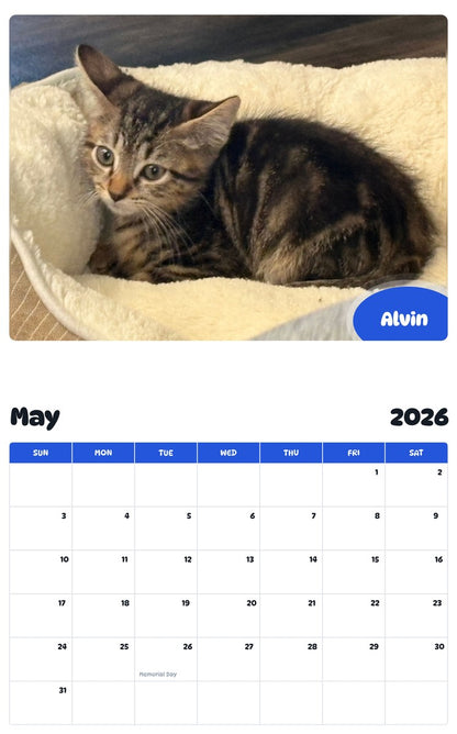 2026 - 2027 Alvin - Pawidols Pet Calendar