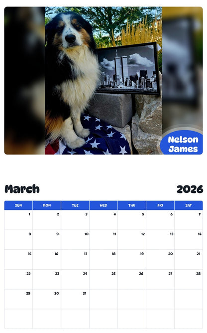 November 2025 - October 2026 Nelson James - Pawidols Pet Calendar