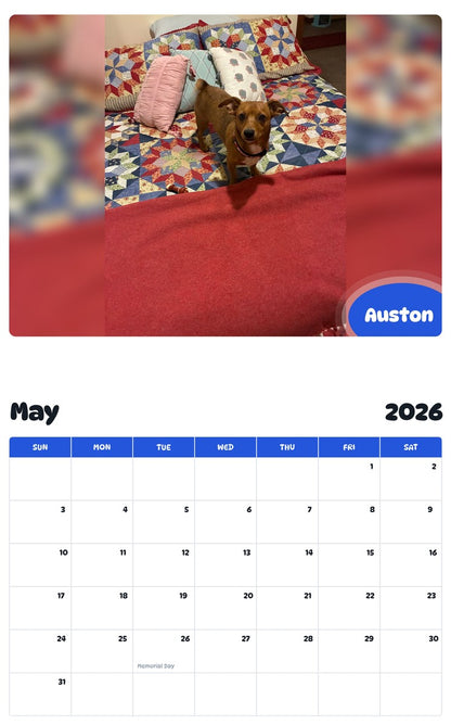 2026 - 2027 Auston - Pawidols Pet Calendar