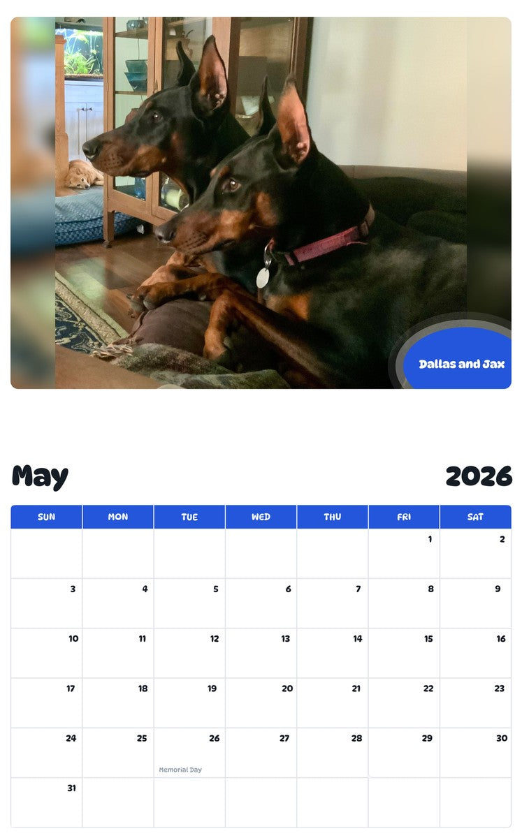 2026 - 2027 Dallas and Jax - Pawidols Pet Calendar