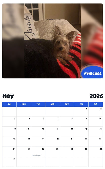 2026 - 2027 Princess - Pawidols Pet Calendar
