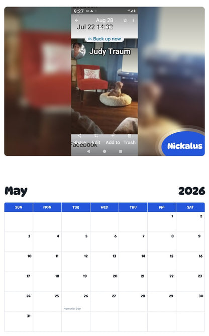 2026 - 2027 Nickalus - Pawidols Pet Calendar