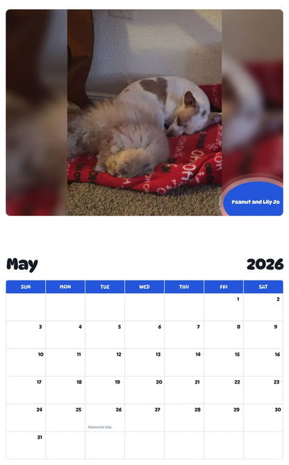 2026 - 2027 Peanut and Lily Jo - Pawidols Pet Calendar