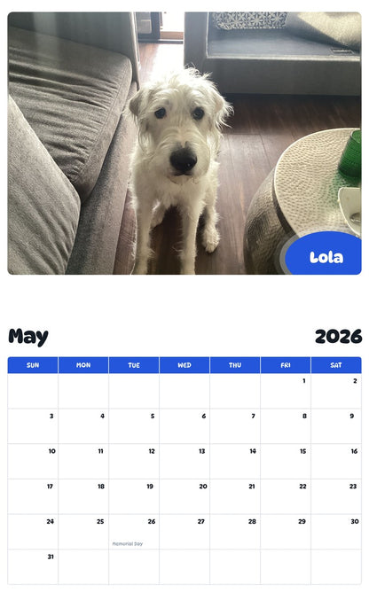 2026 - 2027 Lola - Pawidols Pet Calendar