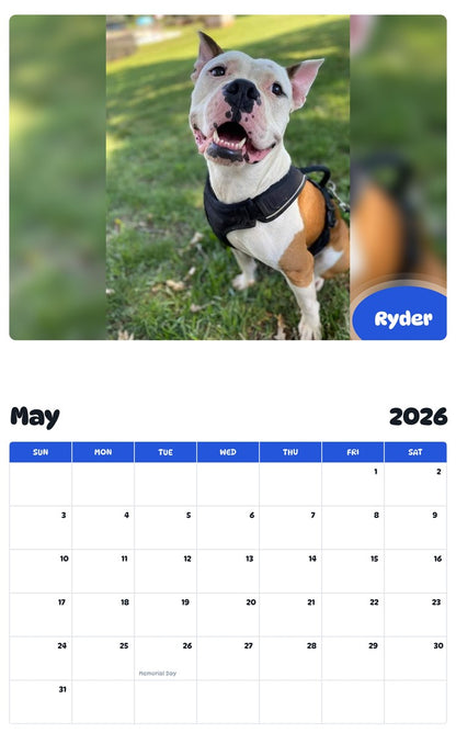 2026 - 2027 Ryder - Pawidols Pet Calendar