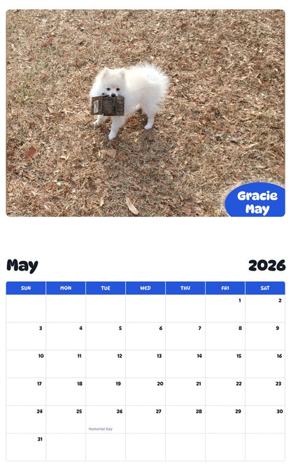 2026 - 2027 Gracie May - Pawidols Pet Calendar