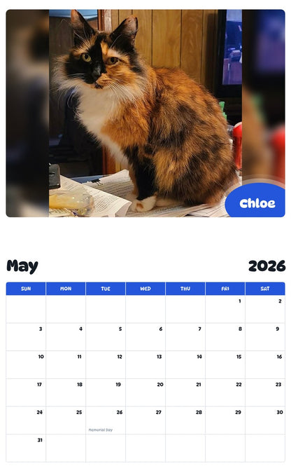 2026 - 2027 Chloe - Pawidols Pet Calendar