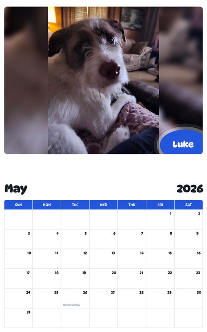 2026 - 2027 Luke - Pawidols Pet Calendar