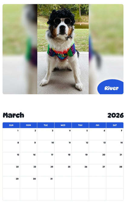 November 2025 - October 2026 River - Pawidols Pet Calendar