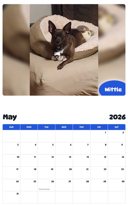 2026 - 2027 Wittle - Pawidols Pet Calendar