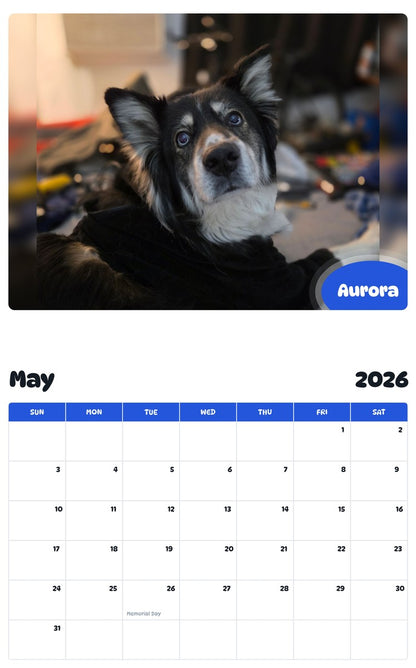 2026 - 2027 Aurora - Pawidols Pet Calendar