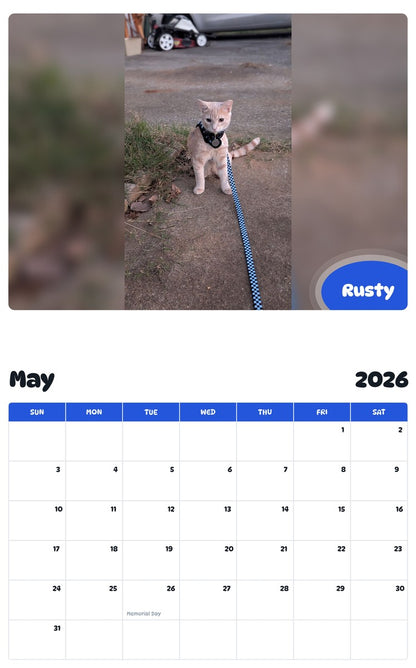 2026 - 2027 Rusty - Pawidols Pet Calendar