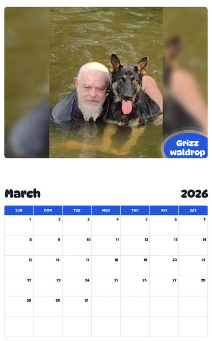 November 2025 - October 2026 Grizz waldrop - Pawidols Pet Calendar