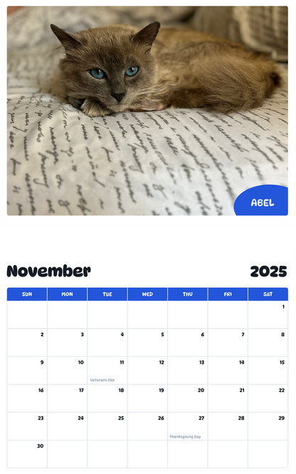 July 2025 - June 2026 Abel - Pawidols Pet Calendar