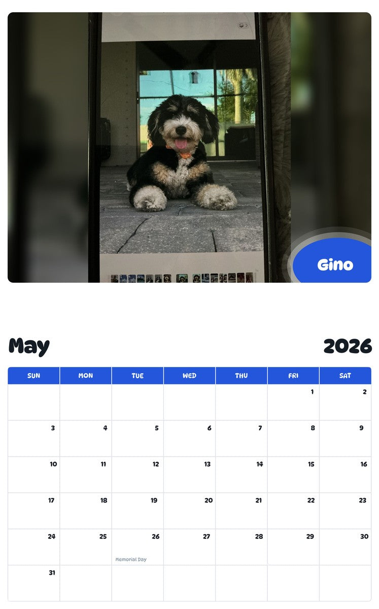 2026 - 2027 Gino - Pawidols Pet Calendar