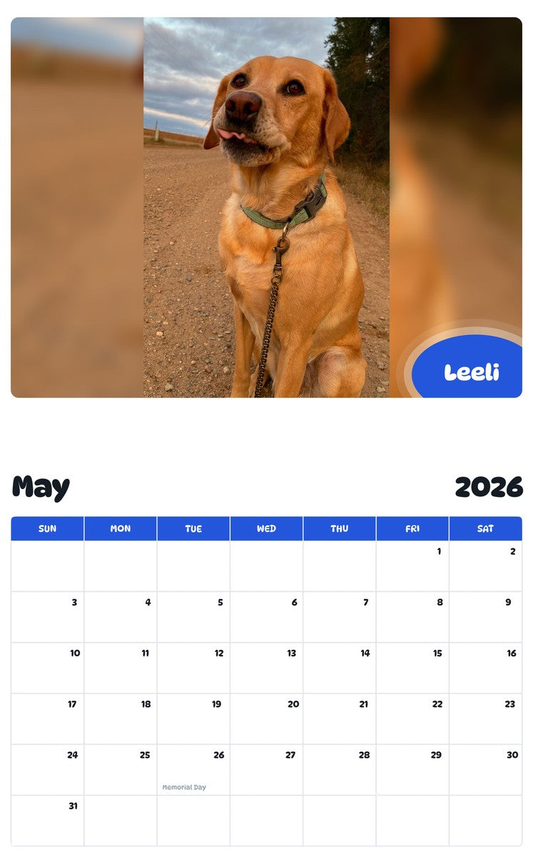 2026 - 2027 Leeli - Pawidols Pet Calendar