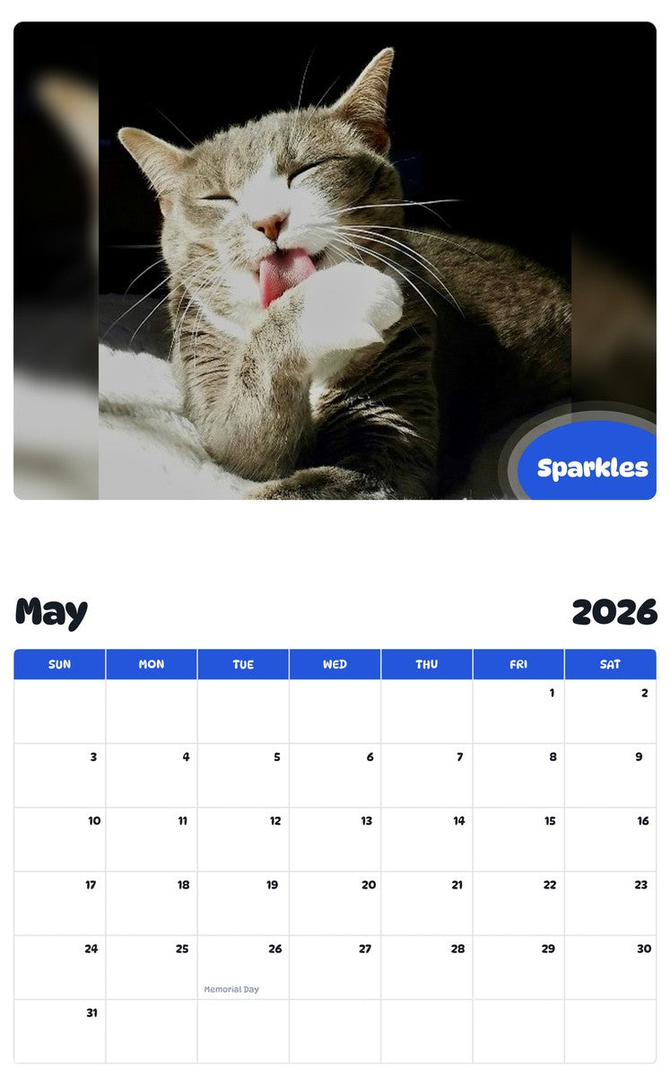 2026 - 2027 Sparkles - Pawidols Pet Calendar