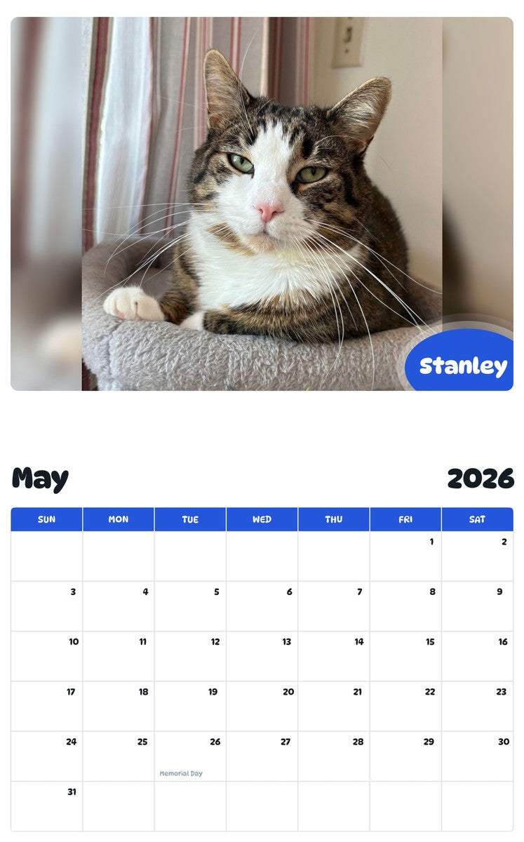2026 - 2027 Stanley - Pawidols Pet Calendar