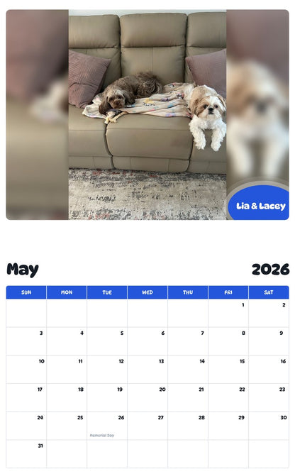 2026 - 2027 Lia & Lacey - Pawidols Pet Calendar