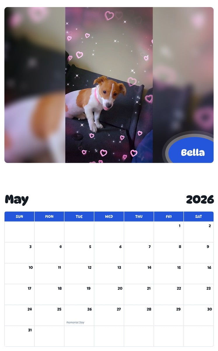 2026 - 2027 Bella - Pawidols Pet Calendar