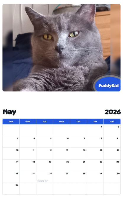 2026 - 2027 PuddyKat - Pawidols Pet Calendar
