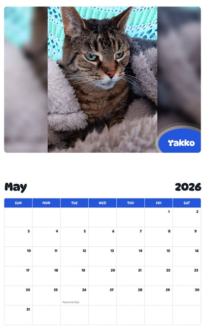 2026 - 2027 Yakko - Pawidols Pet Calendar
