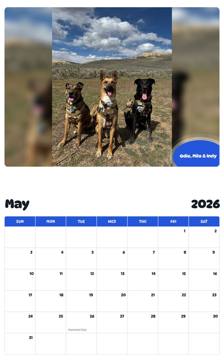 2026 - 2027 Odie, Milo & Indy - Pawidols Pet Calendar