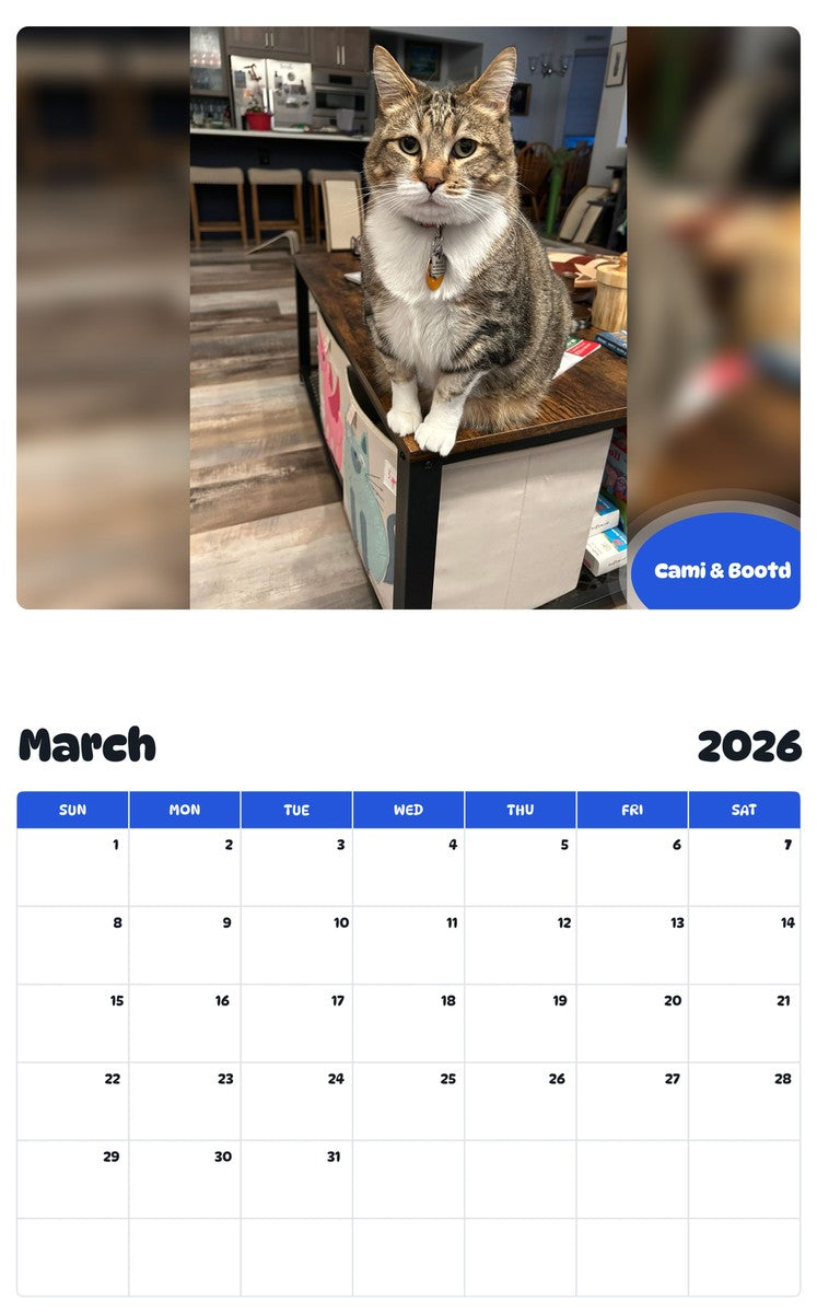 November 2025 - October 2026 Cami & Bootd - Pawidols Pet Calendar