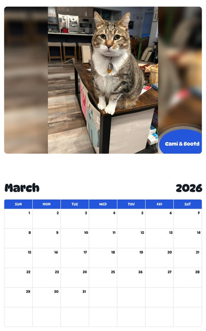 November 2025 - October 2026 Cami & Bootd - Pawidols Pet Calendar