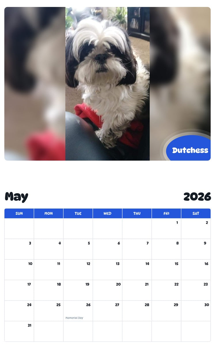 2026 - 2027 Dutchess - Pawidols Pet Calendar