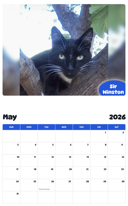 2026 - 2027 Sir Winston - Pawidols Pet Calendar