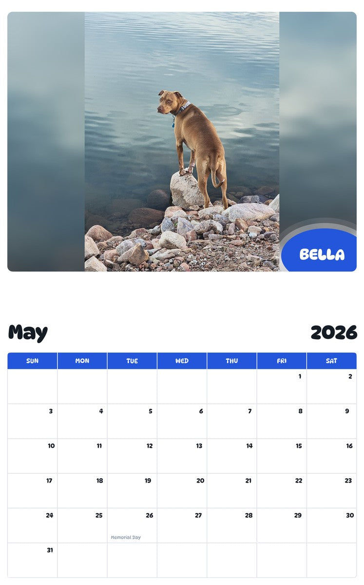 2026 - 2027 BELLA - Pawidols Pet Calendar