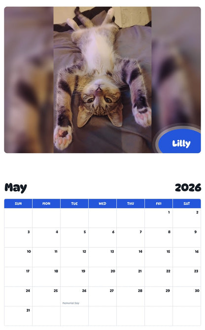 2026 - 2027 Lilly - Pawidols Pet Calendar